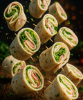 Chicken Caesar wraps with lettuce, chicken, and parmesan in soft tortilla wraps. Handmade by Hannah’s Kitchen Cork