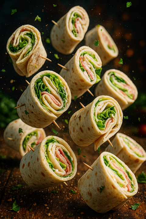 Chicken Caesar wraps with lettuce, chicken, and parmesan in soft tortilla wraps. Handmade by Hannah’s Kitchen Cork