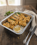 Tray of chicken satay skewers served with peanut dipping sauce. Handmade by Hannah’s Kitchen Cork