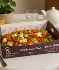 Caprese-inspired avocado salad with cherry tomatoes, mozzarella, and herbs in Hannah’s Kitchen catering box – Italian-style catering in Cork