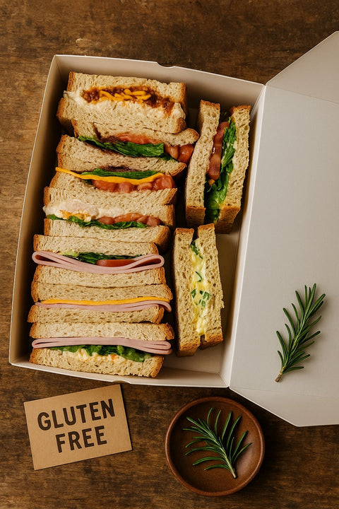 Gluten free sandwich platter with assorted fresh fillings from Hannah’s Kitchen Cork.