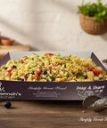 Mediterranean pasta salad with feta, olives, cucumber, and fresh herbs, served in Hannah’s Kitchen branded catering box – Cork catering salads