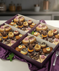 Homemade sweet platter with cupcakes, mini cakes, brownies, and assorted bakes. Handmade by Hannah’s Kitchen Cork