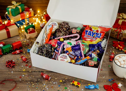 Late Late Toy Show Treat Box by Hannah’s Kitchen – filled with Irish sweets, Tayto crisps, chocolate, and festive treats