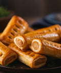 Golden puff pastry mini sausage rolls served with dipping sauce – Hannah’s Kitchen Cork catering