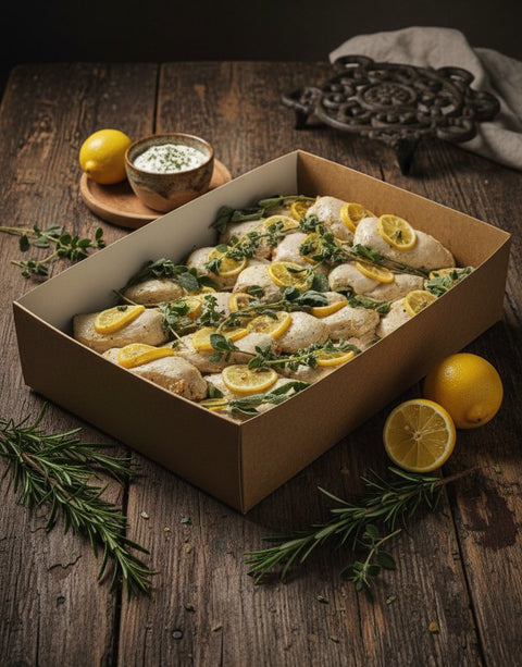 Oven-baked lemon chicken breast with herbs – Hannah’s Kitchen Cork catering delivery