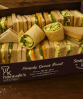 Vegetarian sandwich platter by Hannah’s Kitchen Cork – fresh wraps, layered sandwiches, and healthy fillings served in catering box